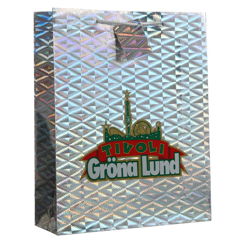 Laser Silver Christmas Paper Bag