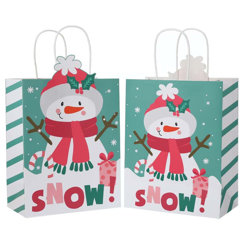 Shaped Cute Snowman Christmas Paper Handle Bag