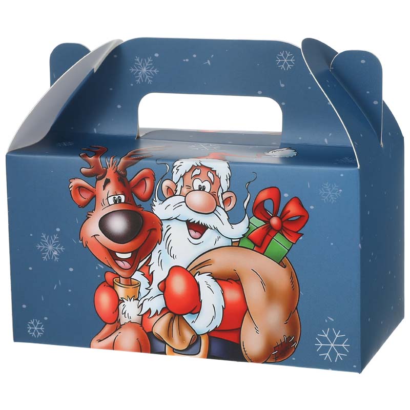 Navy Santa & Reindeer Gift Candy Box