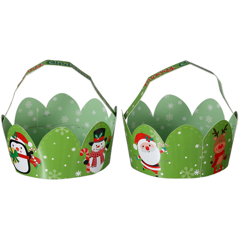 Snowy Friends Round Christmas Treat Basket