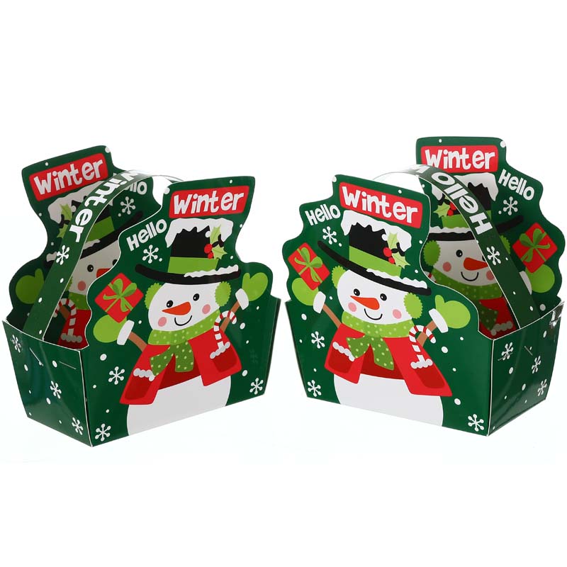 Hello Winter Snowman Shaped Basket