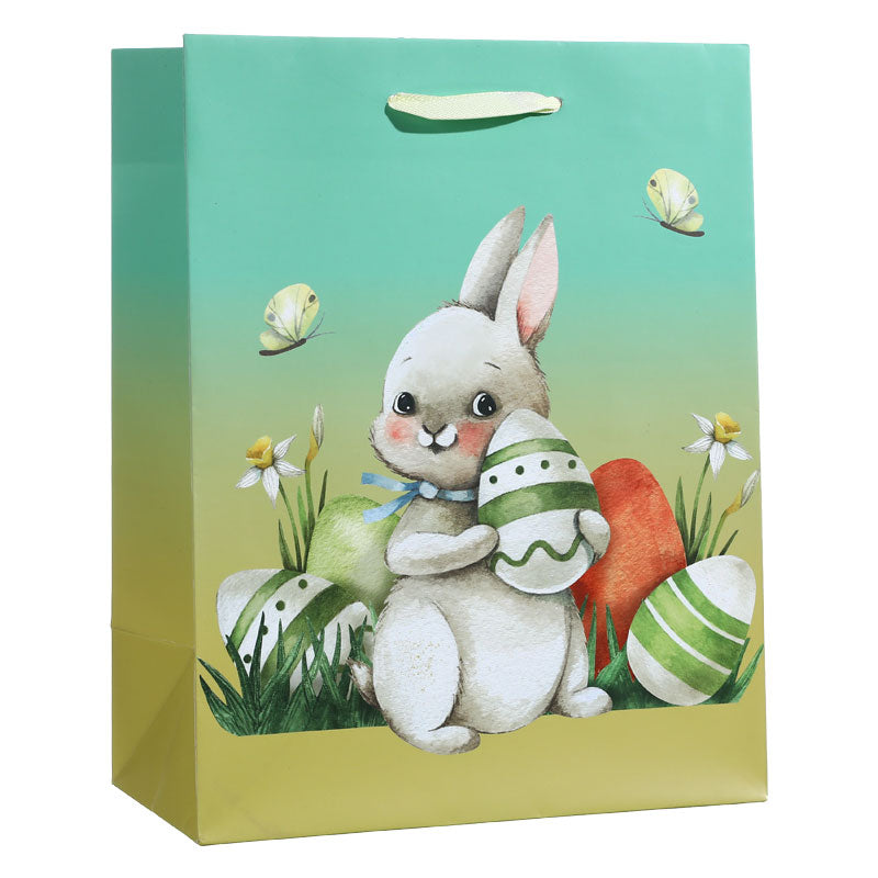 Bunny with Green Easter Egg Paper Bag