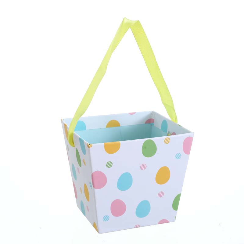 Easter Colourful Egg Paper Box with Ribbon Handle