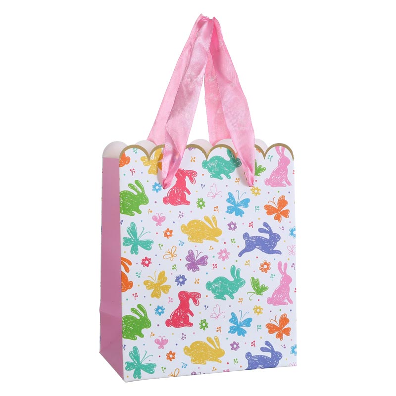 Golden Hot-stamping Edge Butterfly Bunny Easter Gift Bag