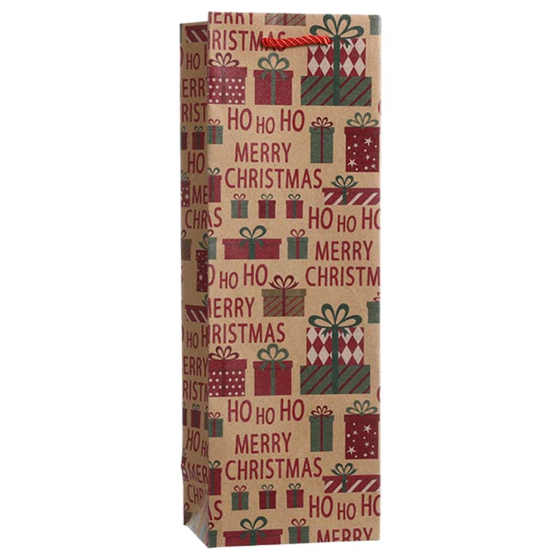 Kraft Merry Christmas Wine Bottle Bag