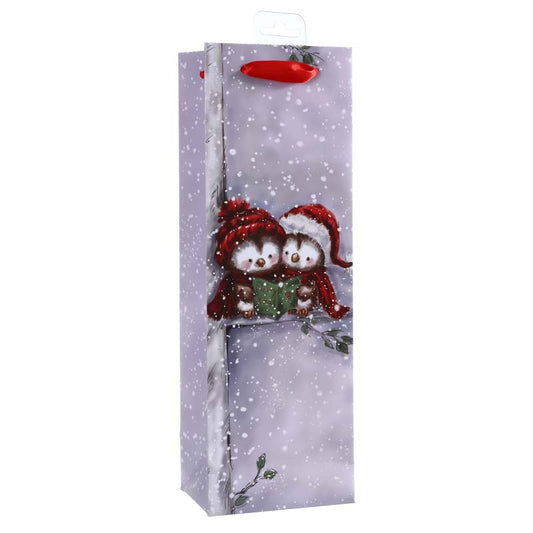 Snowy Carolers Christmas Wine Gift Bag