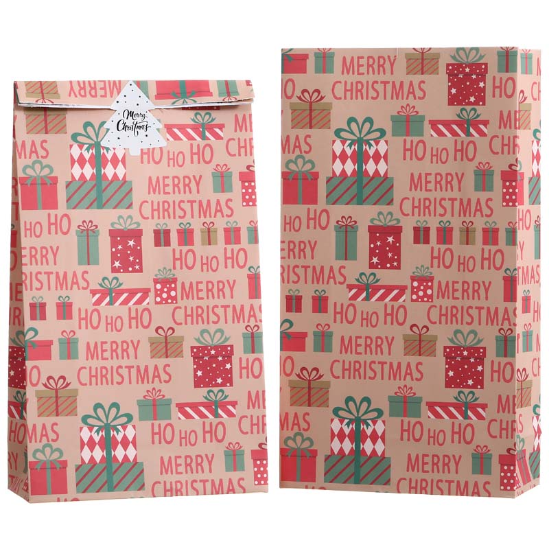 2pcs Party Favor Bags with Merry Christmas & Sticker