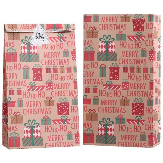 2pcs Party Favor Bags with Merry Christmas & Sticker