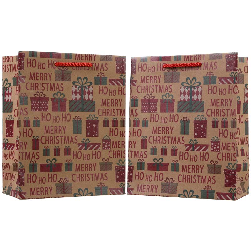 Kraft Merry Christmas Paper Gift Bag