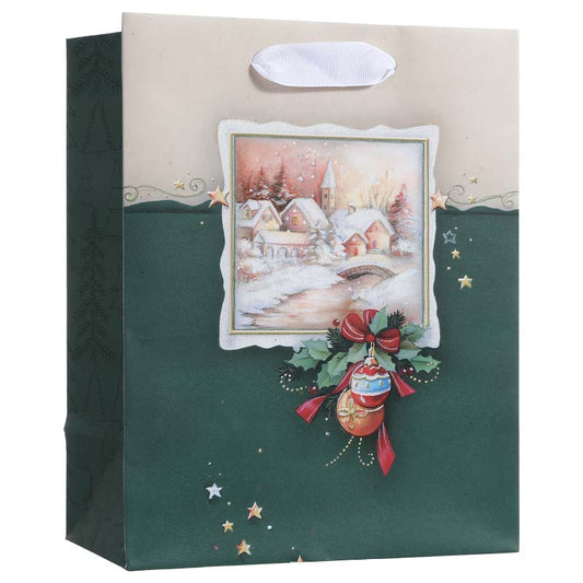 Winter Village Christmas Paper Gift Bag