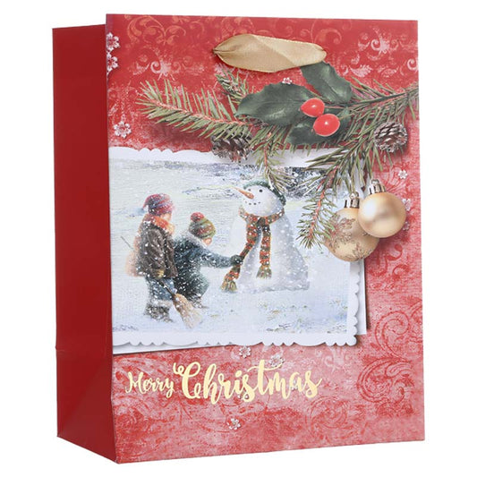 Hot-stamping Merry Christmas Scene Paper Gift Bag