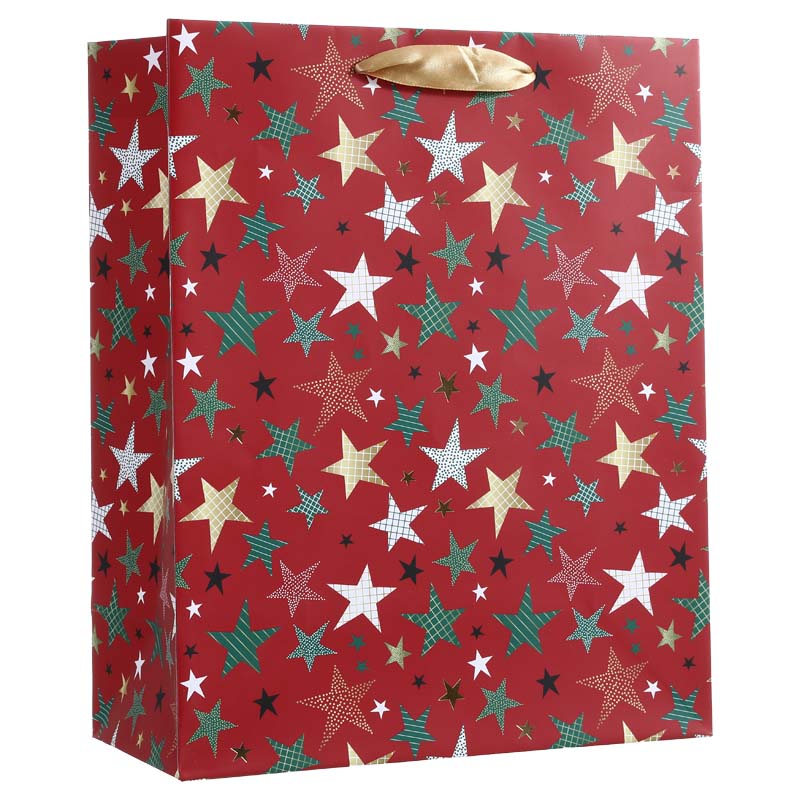 Colorful Stars Christmas Gift Bag