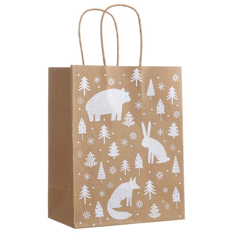 White Bear Christmas Kraft Bag