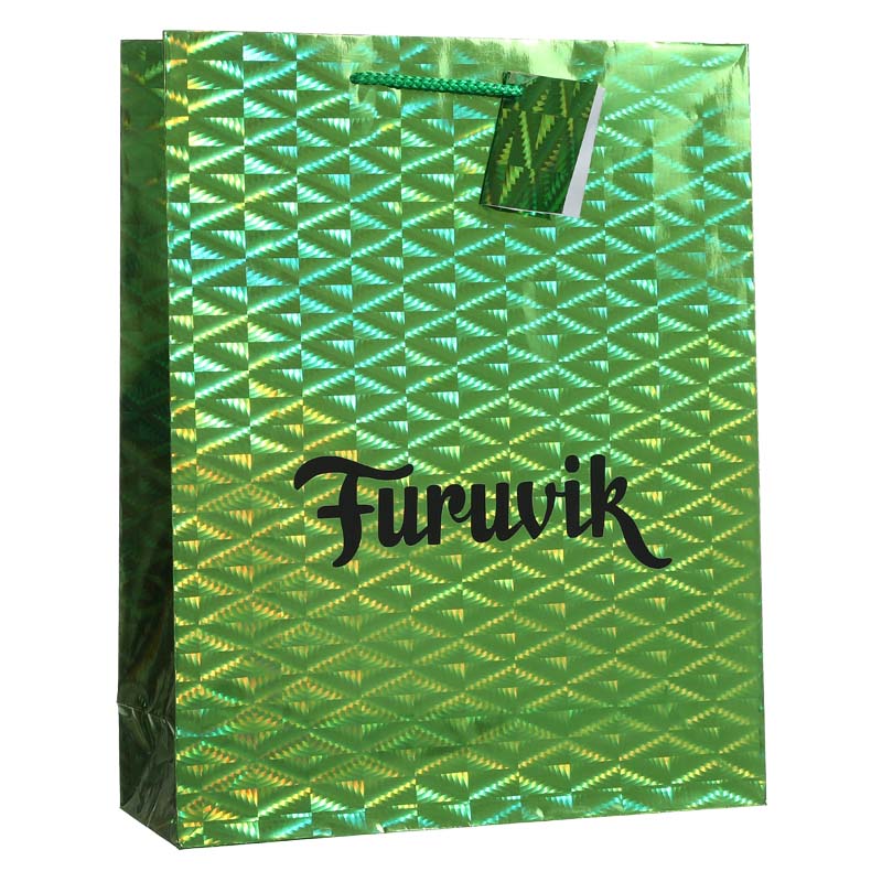 Laser Green Christmas Paper Bag