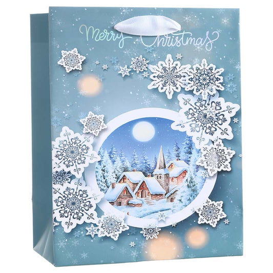 Winter Moon Village Christmas Paper Bag