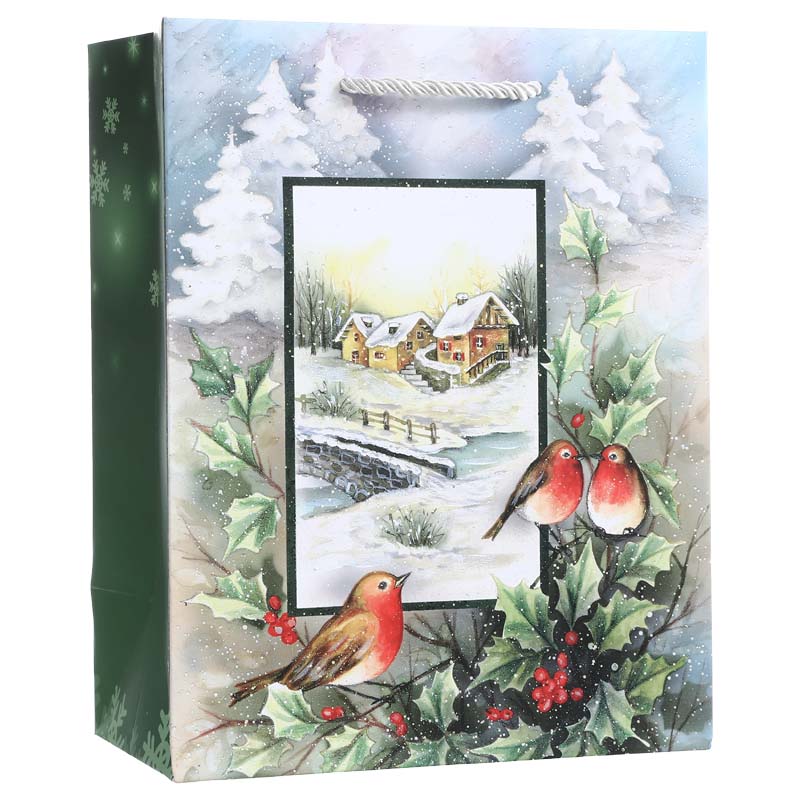 Christmas Winter Scene Paper Gift Bag