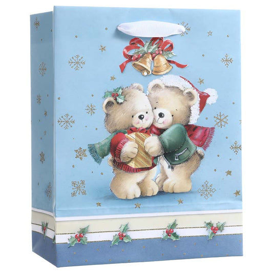 Glitter Snowflake & Teddy Bears’ Christmas Gift Bag