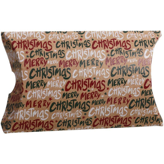 Kraft Merry Christmas Pillow Box
