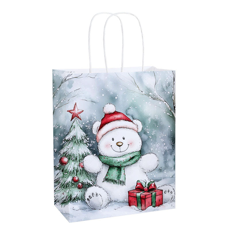 Snowy Bear Christmas Kraft Gift Bag