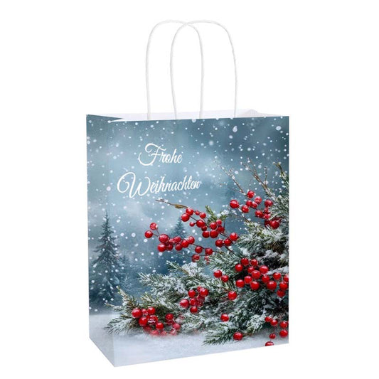 Frohe Weihnachten Christmas Kraft Gift Bag