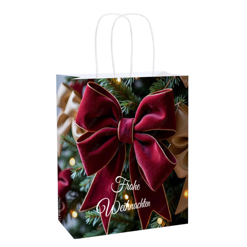 Velvet Bow Frohe Weihnachten Paper Gift Bag