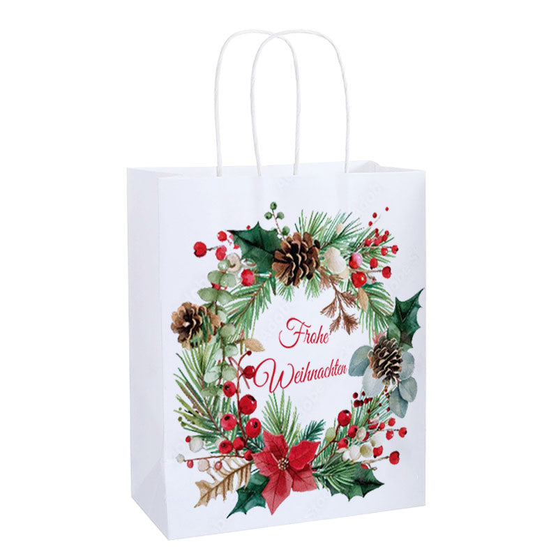 Velvet Bow Frohe Weihnachten Paper Gift Bag