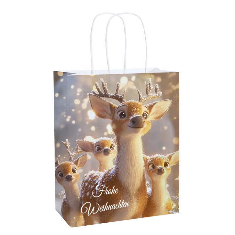 Frohe Weihnachten Deer Clan Paper Bag