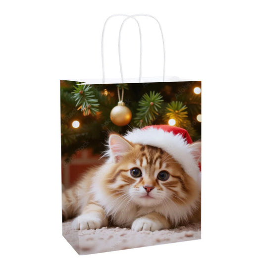 Cozy Christmas Kitty Kraft Bag