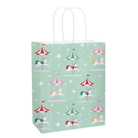 Carousel Dream Christmas Kraft Paper Bag