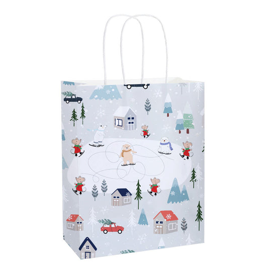 Snowy Skate Party Christmas Gift Bag