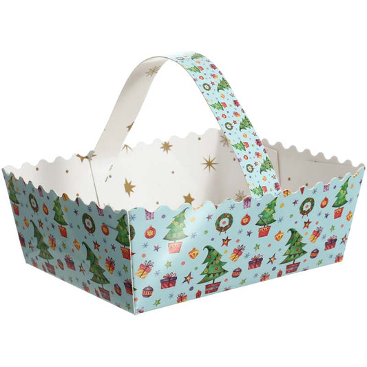 Joyful Christmas Carry Basket with Paper Handle
