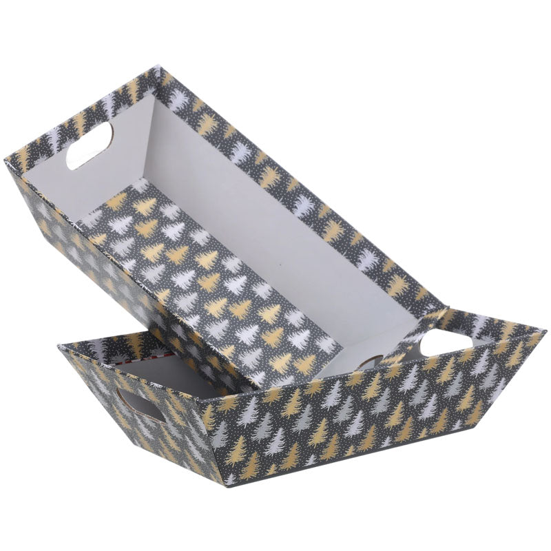 Metallic Christmas Tree Gift Paper Box