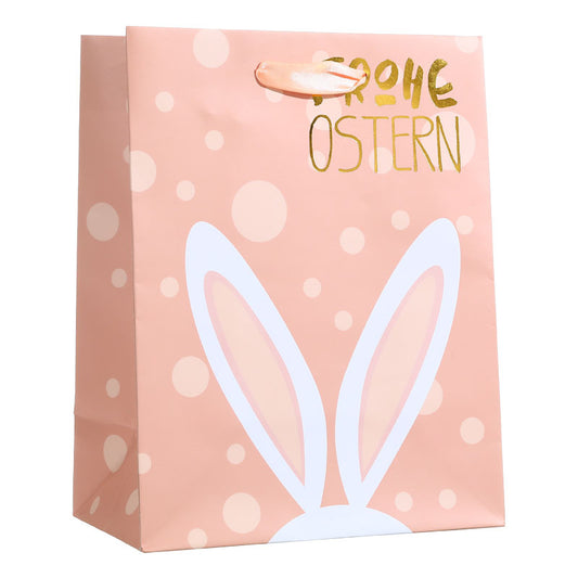 Blush Pink Bunny Ear Polka Dot Easter Gift Bag