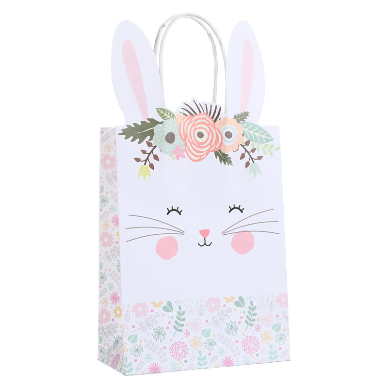 Shaped Bunny Ear Floral Easter Gift Bag