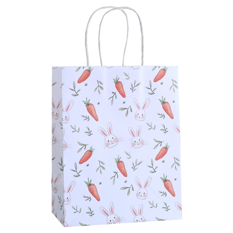 Watercolor Bunny & Carrot Easter Gift Bag