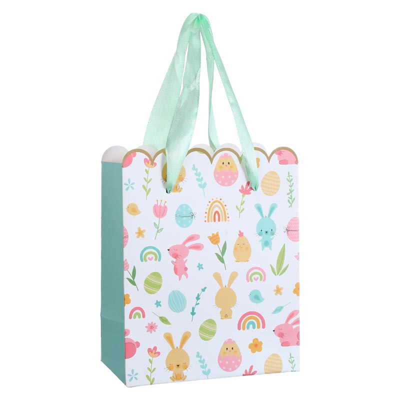 Scalloped Gold Edge Easter Paper Bag